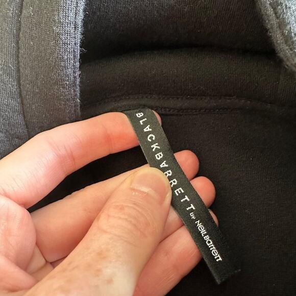 BlackBarrett by Neil Barrett Symmetric Lines Hoodie in Black & Yellow - Picture 4 of 5